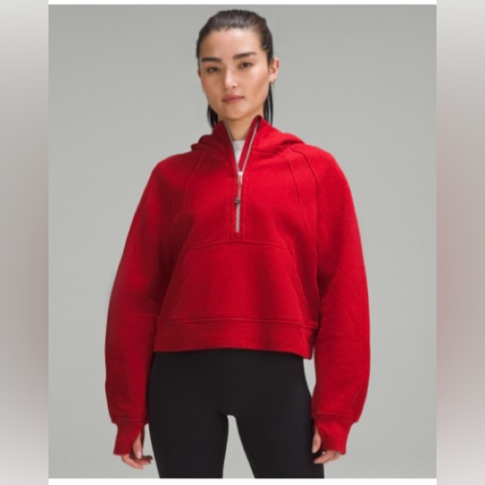 Lululemon Oversized Scuba Half Zip Hoodie - College Crimson Red